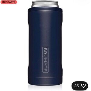 Brumate Hopsulator Slim Can Cooler Tumbler 12 oz Drink Holder Matte Navy Blue